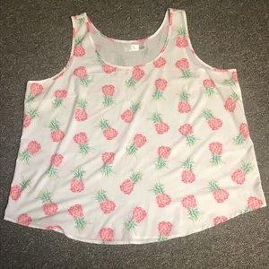 White Pineapple Tank Top